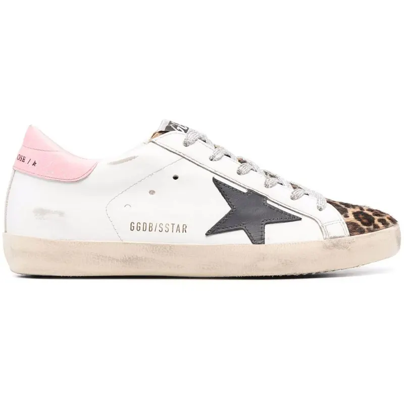 Golden Goose Super-Star White Pink Leopard Dark Grey Patch (Women’s) (GWF00101F00189710725)