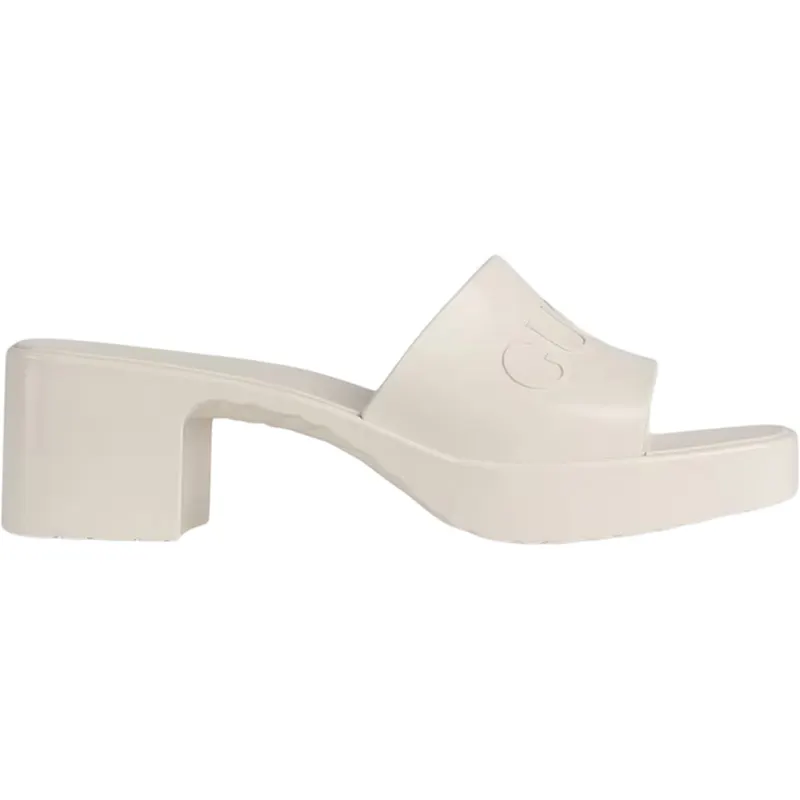Gucci 60mm Slide Sandal White Rubber (624730 J8700 9022)