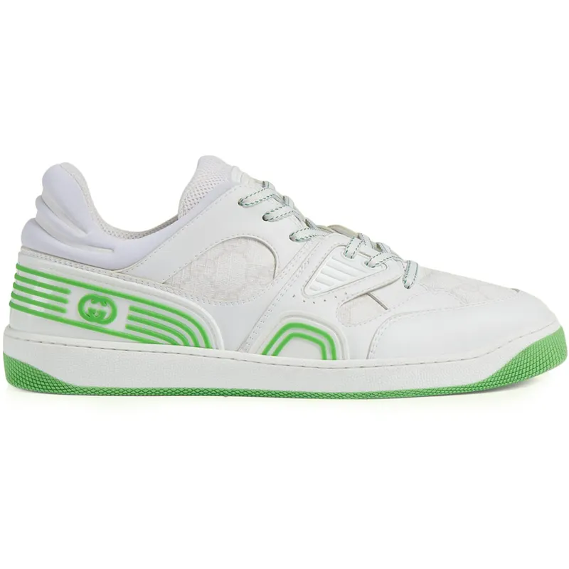 Gucci Basket Low White Demetra Green (698785 2SHG0 9089)