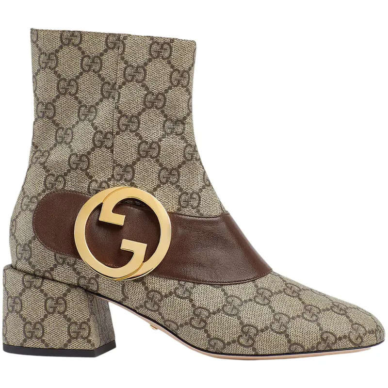 Gucci Blondie Ankle Boot Beige GG Canvas (701706 9I650 9769)