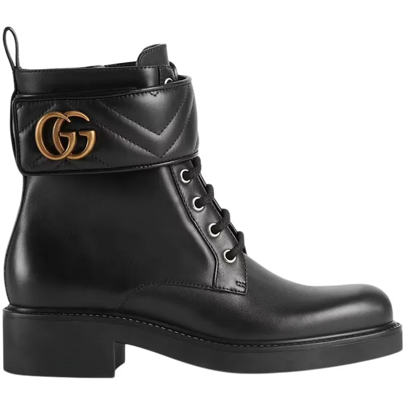 Gucci Double G 40mm Ankle Boot Black Leather (670397 17K20 1000)