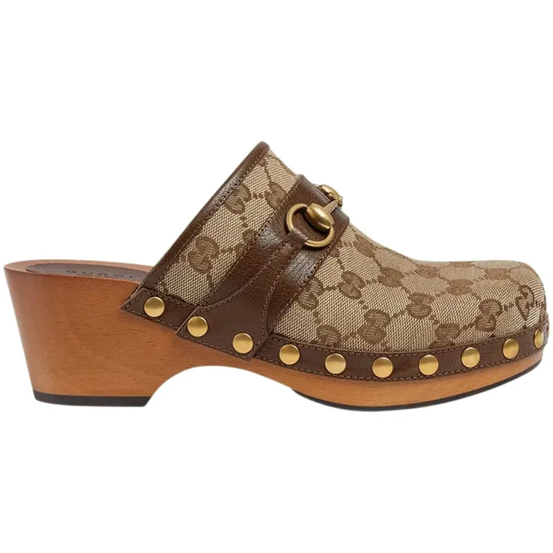 Gucci GG 35mm Clog Beige Canvas (700062 KY950 9765)