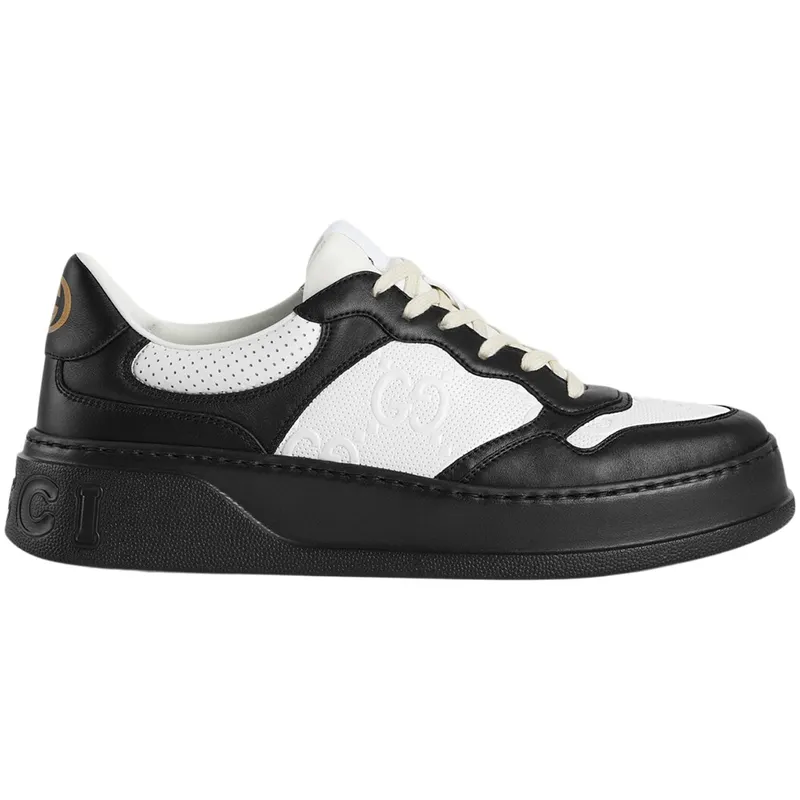Gucci GG Embossed White Black Leather (669582 AAA4T 1068)
