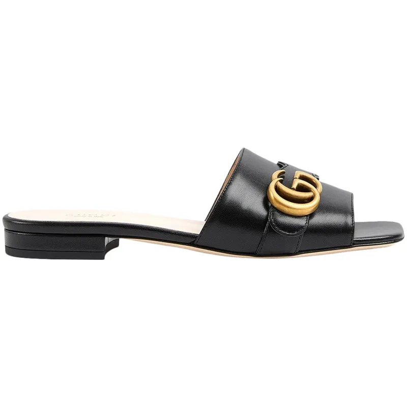 Gucci GG Slide Sandal Black Leather (626742 C9D00 1000)