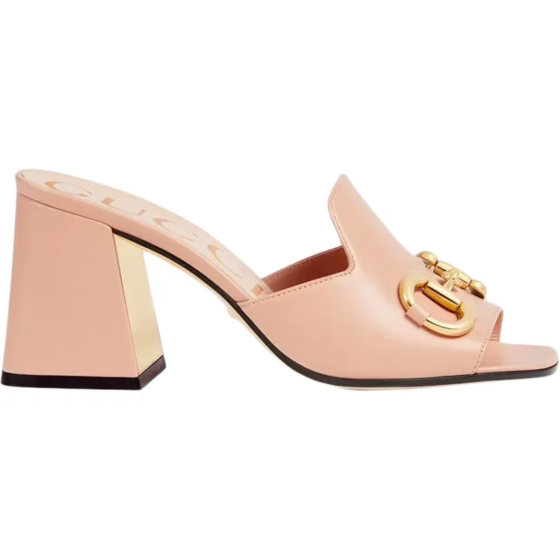 Gucci Horsbit 75mm Heeled Sandal Pink Leather (655412 BKO00 6705)