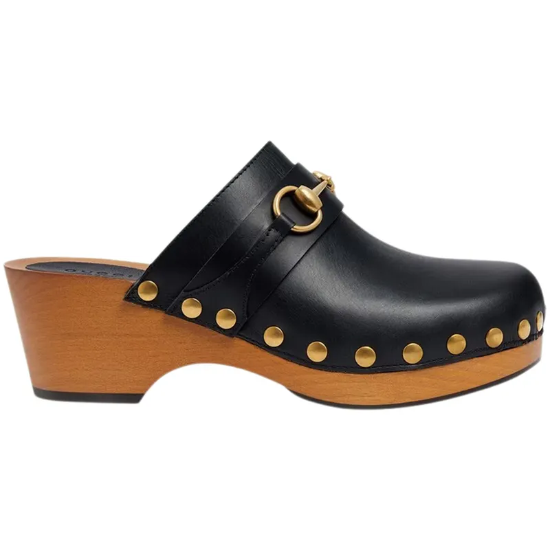 Gucci Horsebit 35mm Clog Black Leather (702780 D6000 1000)