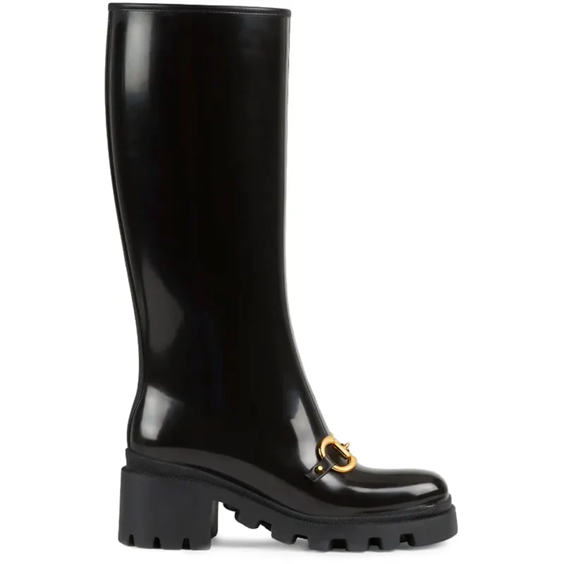 Gucci Horsebit Knee-High Boot Black Rubber (Women’s) (659707 JCCP0 1000)