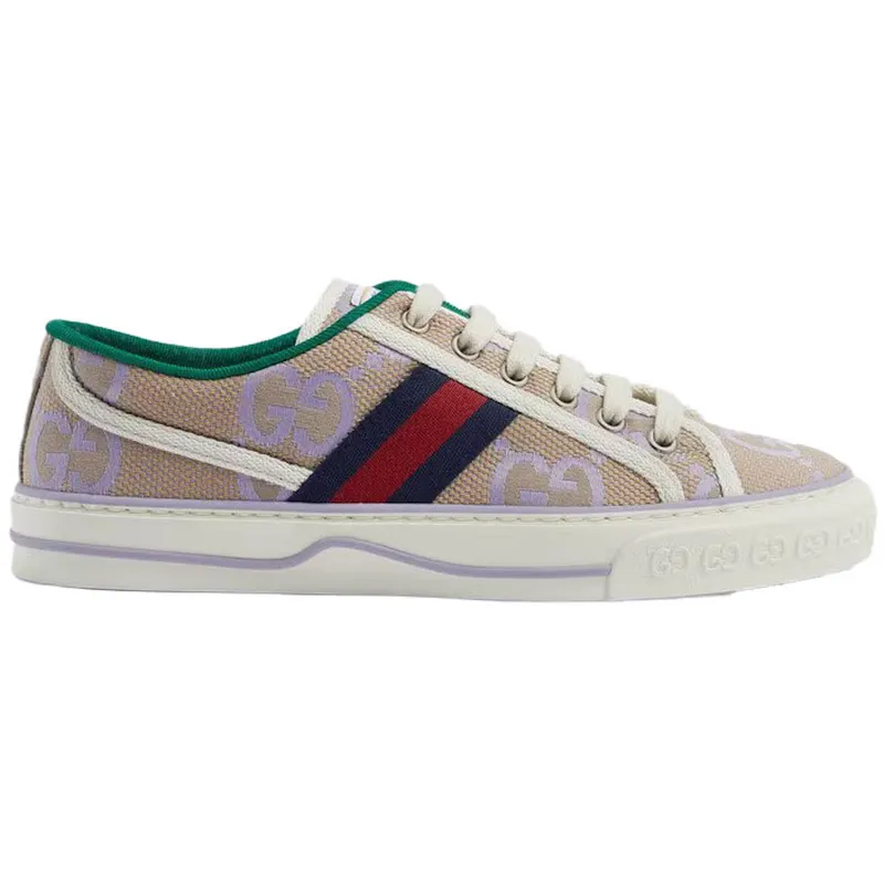 Gucci Jumbo GG Tennis 1977 Beige Lilac Canvas (725879 UKO70 8872)