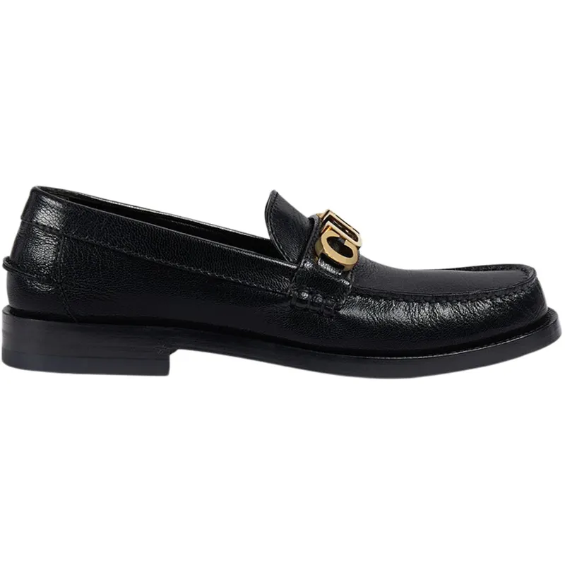 Gucci Logo Loafers Black Leather (700036 D3V00 1000)