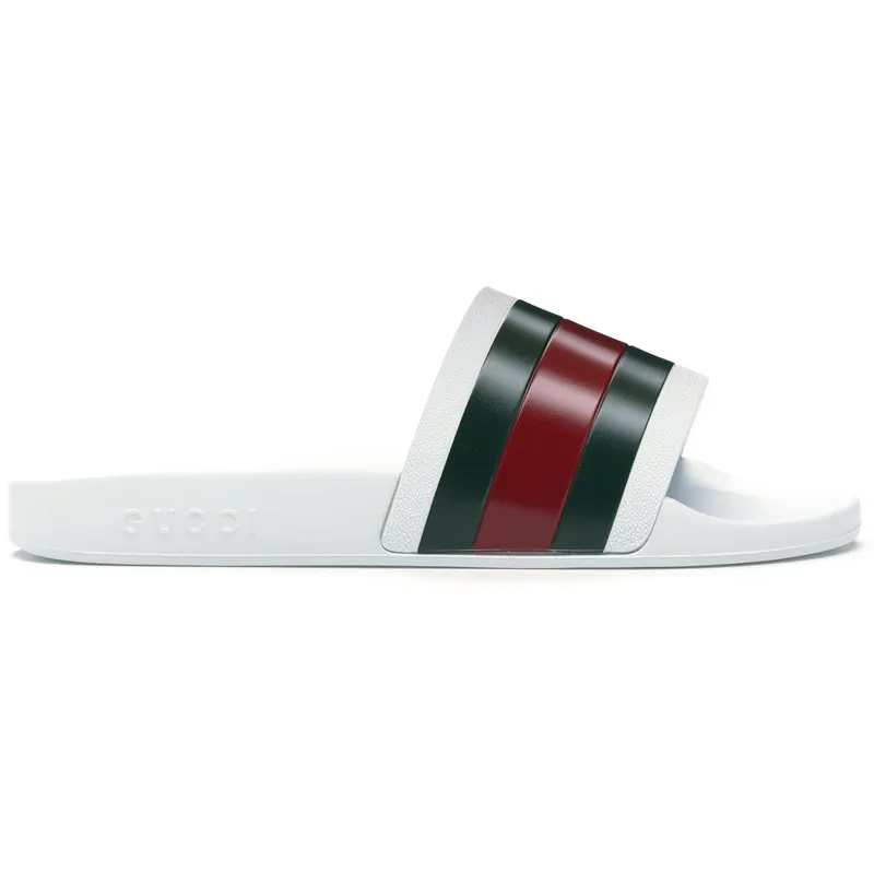 Gucci Pursuit Pool Slides White (308234 GIB10 9079)