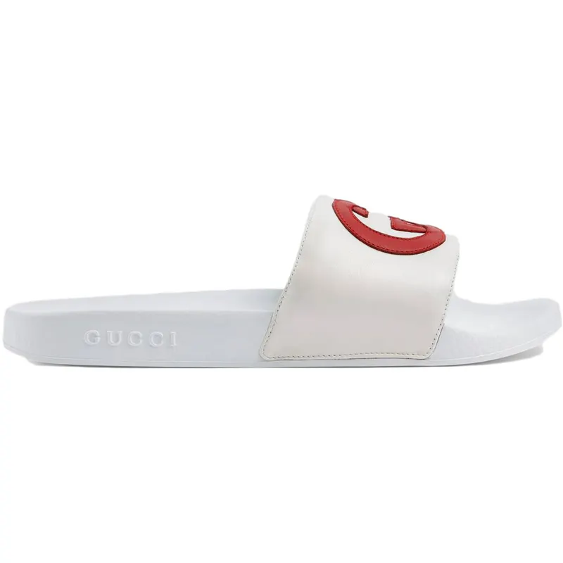 Gucci Slide Interlocking G Leather White (_644756 0R0F0 9083)
