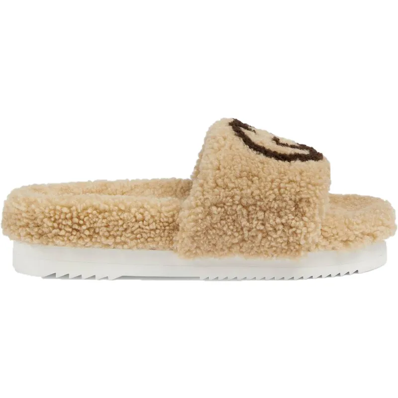Gucci Slide Interlocking G Wool Light Brown (Women’s) (646225 D0L00 9547)