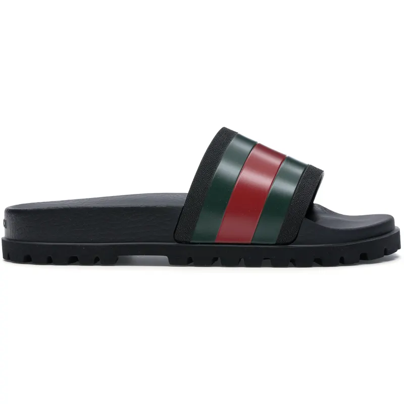 Gucci Web Slide Sandal Black (429469 GIB10 1098)