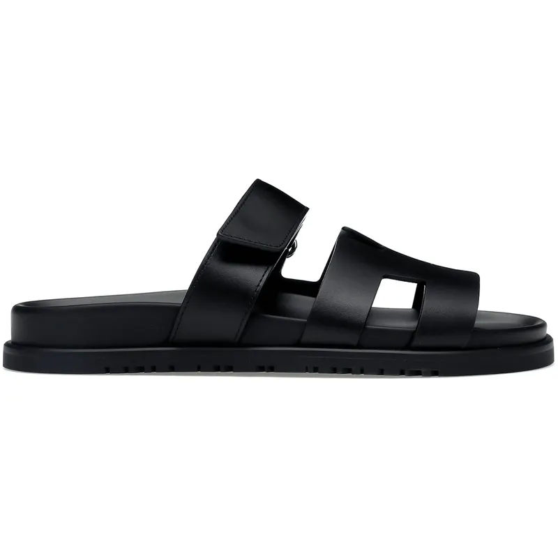 Hermes Chypre Sandal Noir Calfskin Leather (Women’s) (H222299Z)