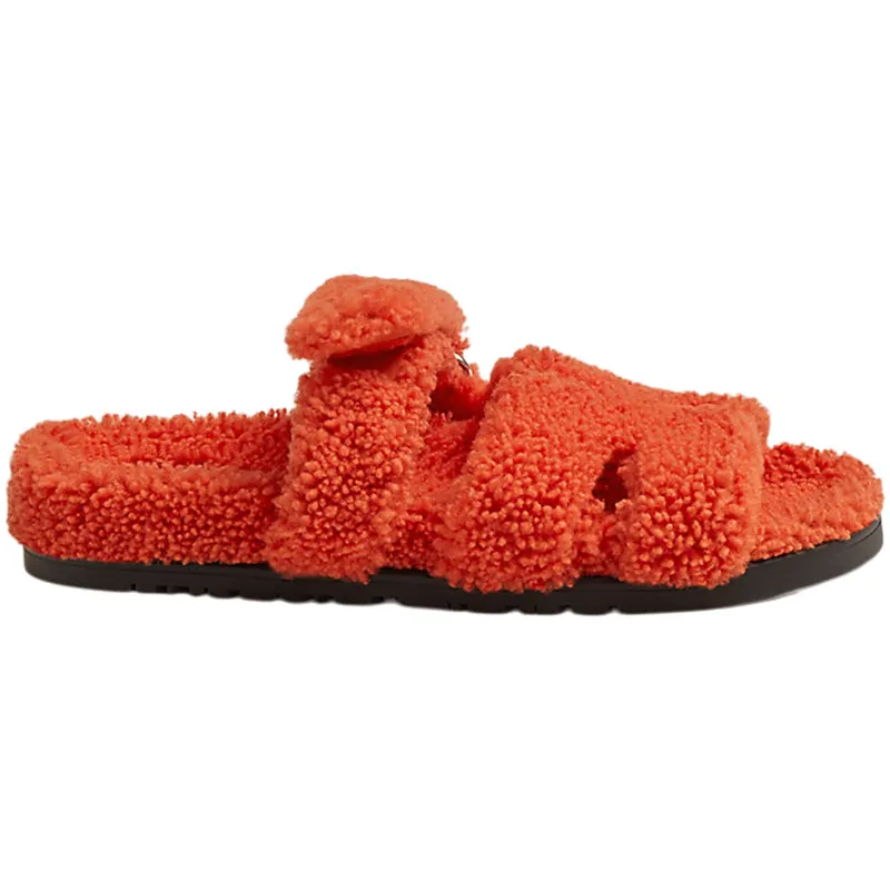 Hermes Chypre Sandal Orange Woolskin (Women’s) (H222196Z)