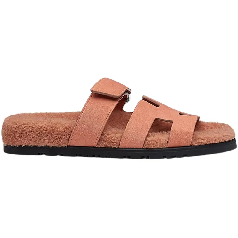 Hermes Chypre Sandal Rose Aube Suede Wookskin (Women’s) (H212170Z)