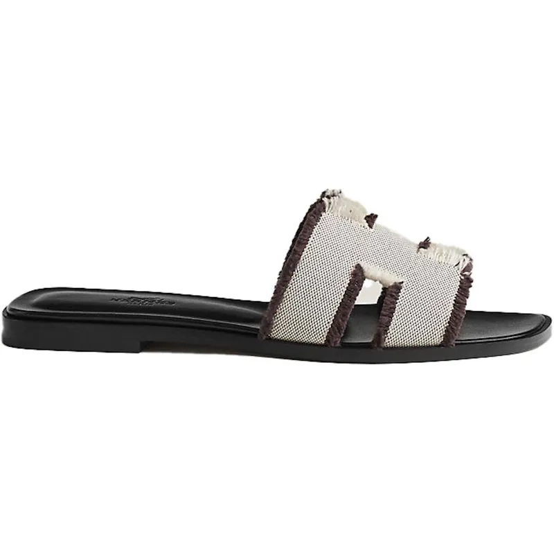 Hermes Oran Sandal Prunoir Canvas (H231095Z)