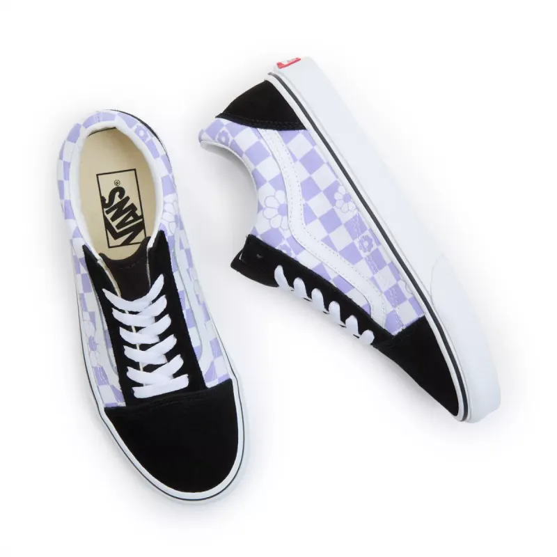 VANS Old Skool Floral Check Paars (VN0007NTO95)