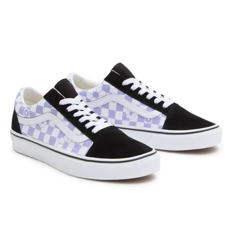 VANS Old Skool Floral Check Paars (VN0007NTO95)