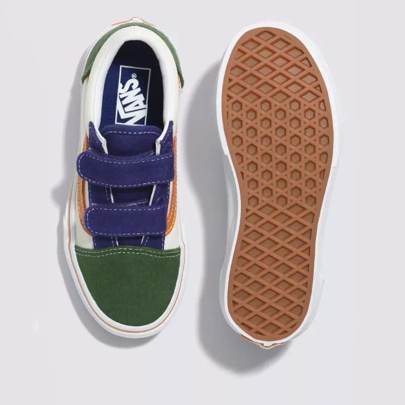 VANS Twill Block Old Skool Met Klittenband Voor Kinderen Multicolour (VN0A38HD6GL)