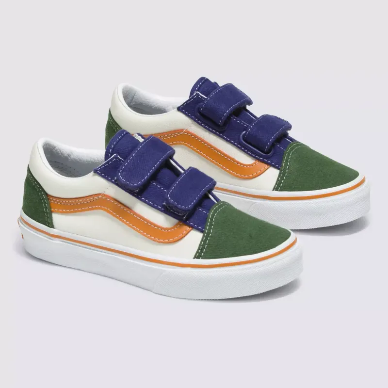 VANS Twill Block Old Skool Met Klittenband Voor Kinderen Multicolour (VN0A38HD6GL)