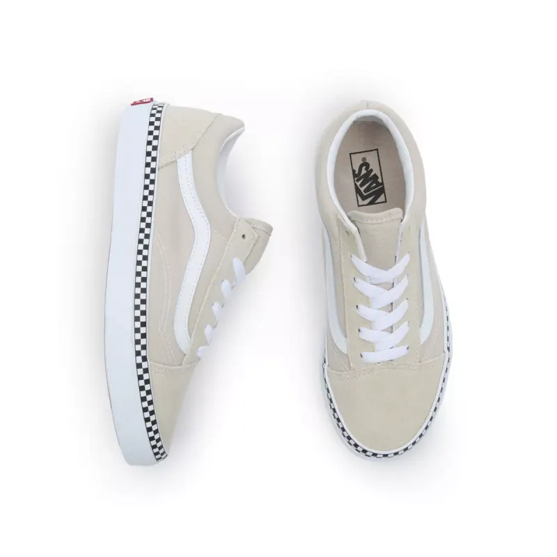 VANS Checkerboard Foxing Old Skool Kinderschoenen Beige (VN0A5EE6BLL)