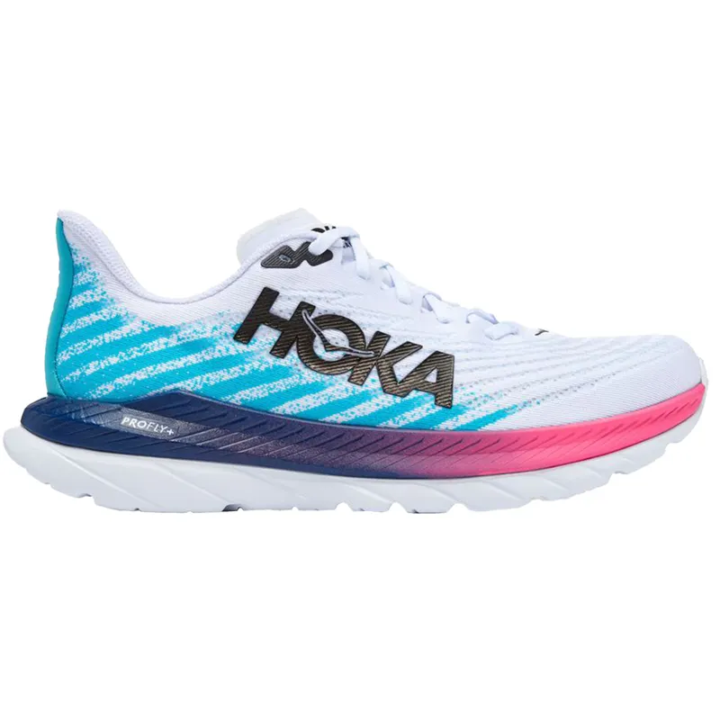 Hoka One One Mach 5 White Scuba Blue Pink (1127893-WSBB)