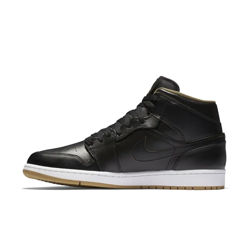 Jordan 1 Retro Mid Black Metallic Gold (554724-042)