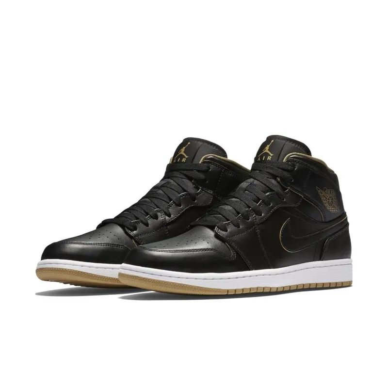 Jordan 1 Retro Mid Black Metallic Gold (554724-042)