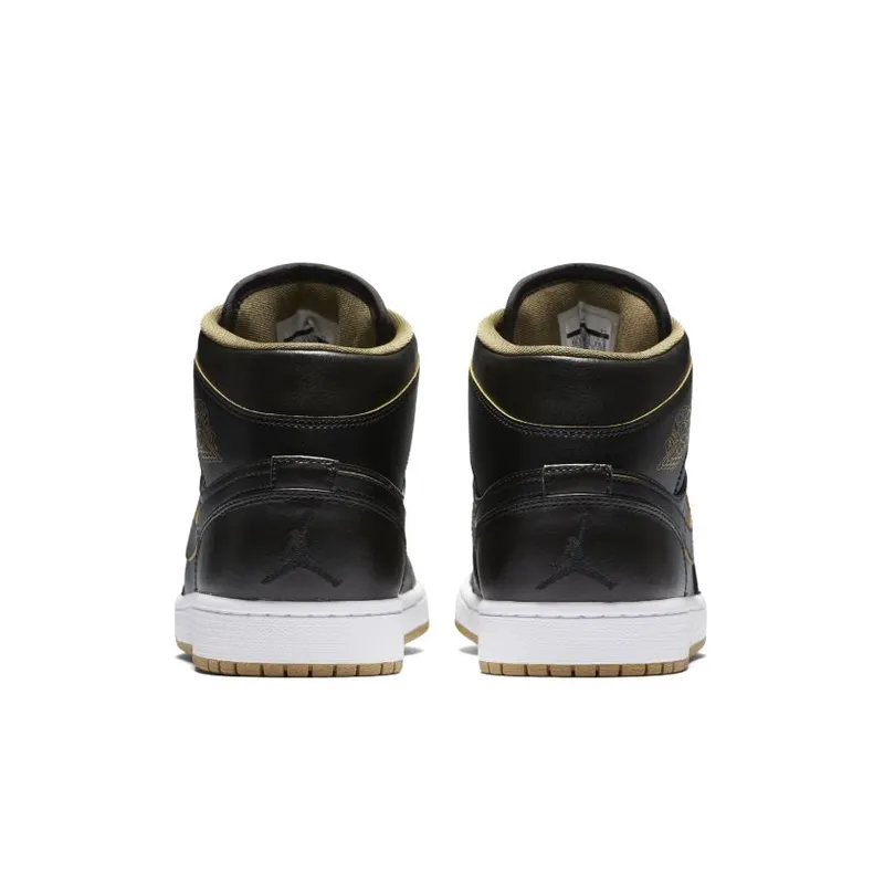 Jordan 1 Retro Mid Black Metallic Gold (554724-042)
