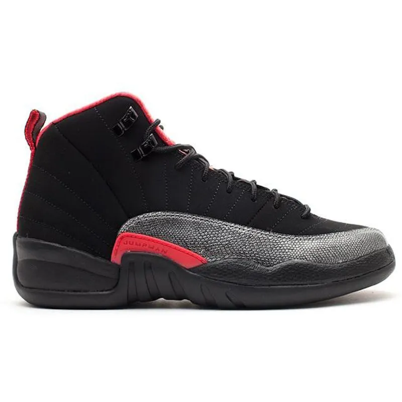 Jordan 12 Retro Black/Siren Red (GS) (510815-008)