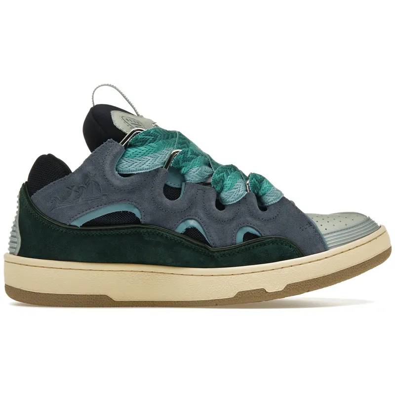 Lanvin Curb Sneaker Grey Dark Green Light Blue (FMSKRK11DRAGA22)