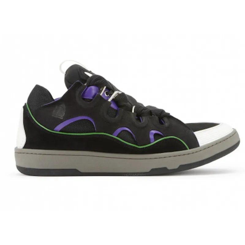 Lanvin Leather Curb Black Purple (FM-SKRK11-DRA1-P21B145)