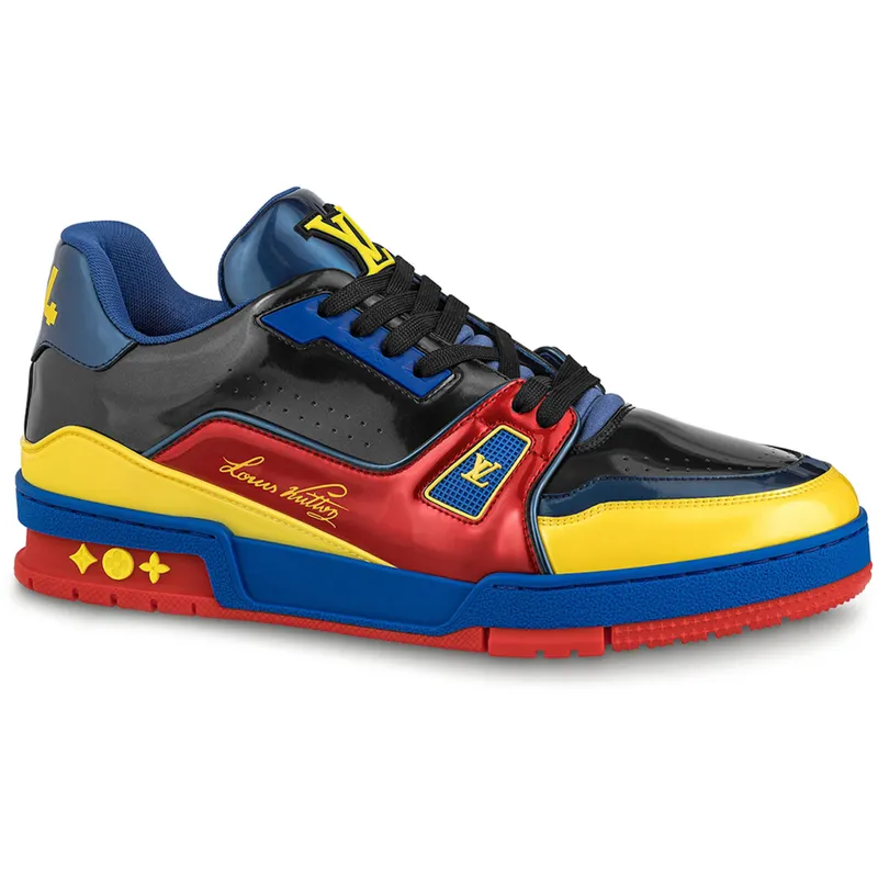 Louis Vuitton Trainer Black Marine Navy Blue Red Yellow (1A9JUD)