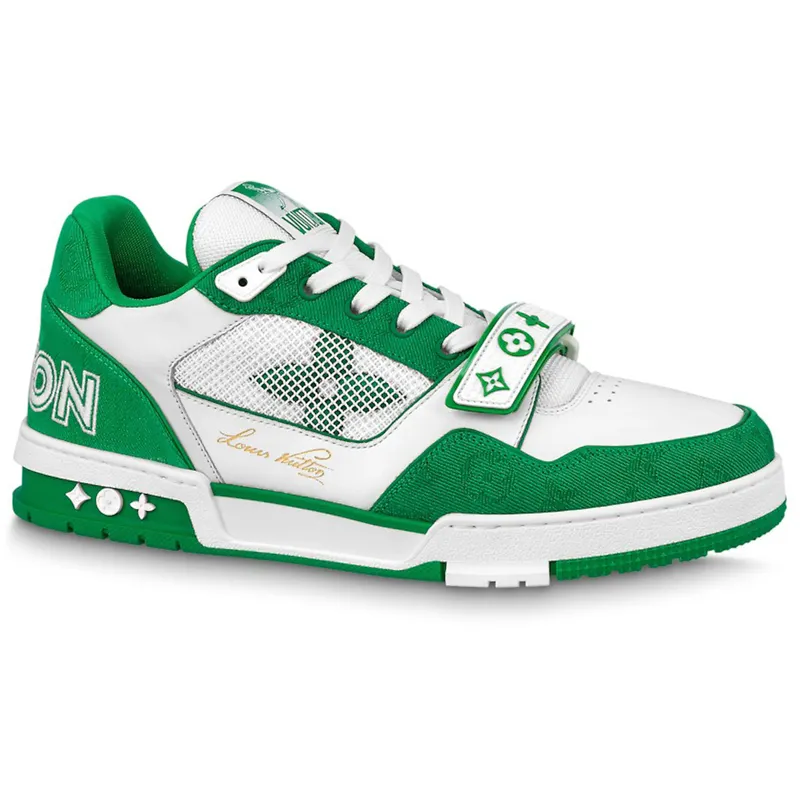 Louis Vuitton Trainer Green Monogram Denim (1ABLY2)