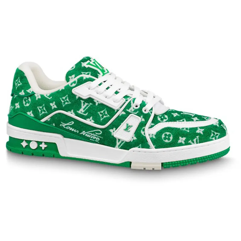 Louis Vuitton Trainer Green Monogram Textile (1ABFSA)