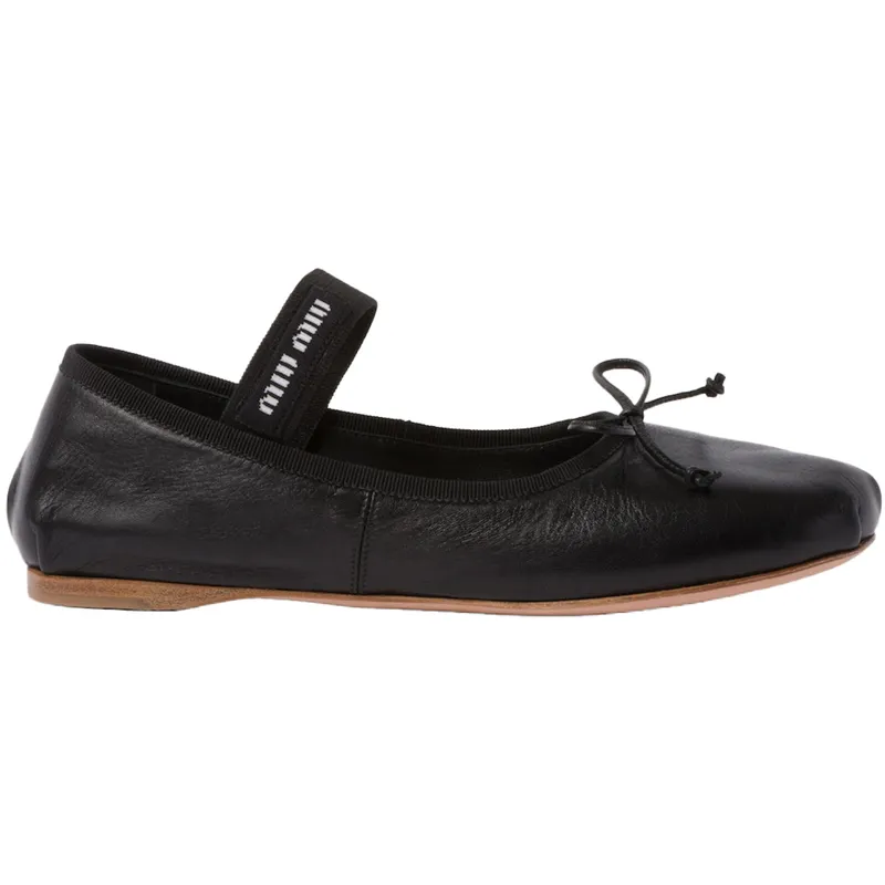 Miu Miu Ballerinas Black Leather (5F794D_XUU_F0002_F_A005)