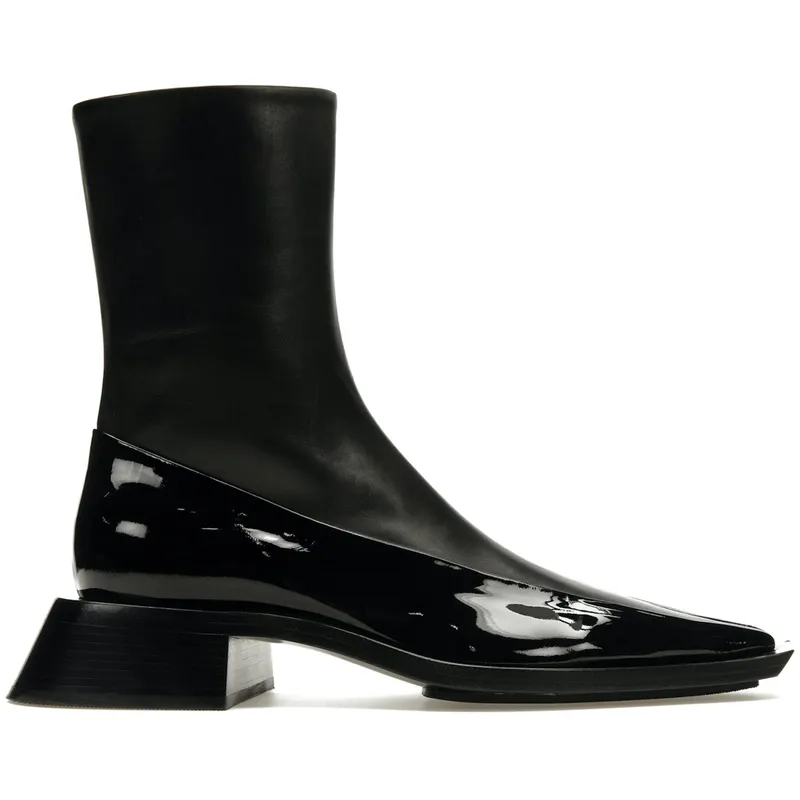 Mugler H&M Ankle Boots Black Leather (103)