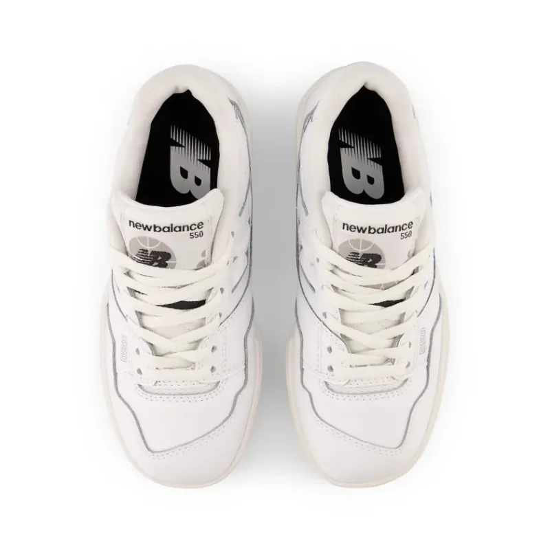 New Balance 550 White Grey (PS) (PSB550PB)