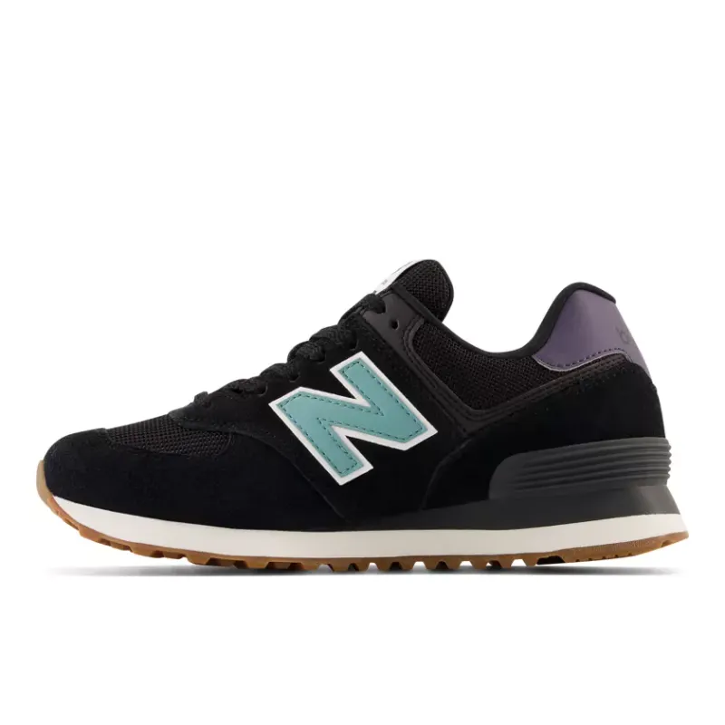 New Balance 574 Black Faded Teal Dark Mercury (Women’s) (WL574RA)
