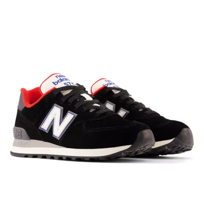 New Balance 574 Black White Varsity Red (Women’s) (WL574WG2)