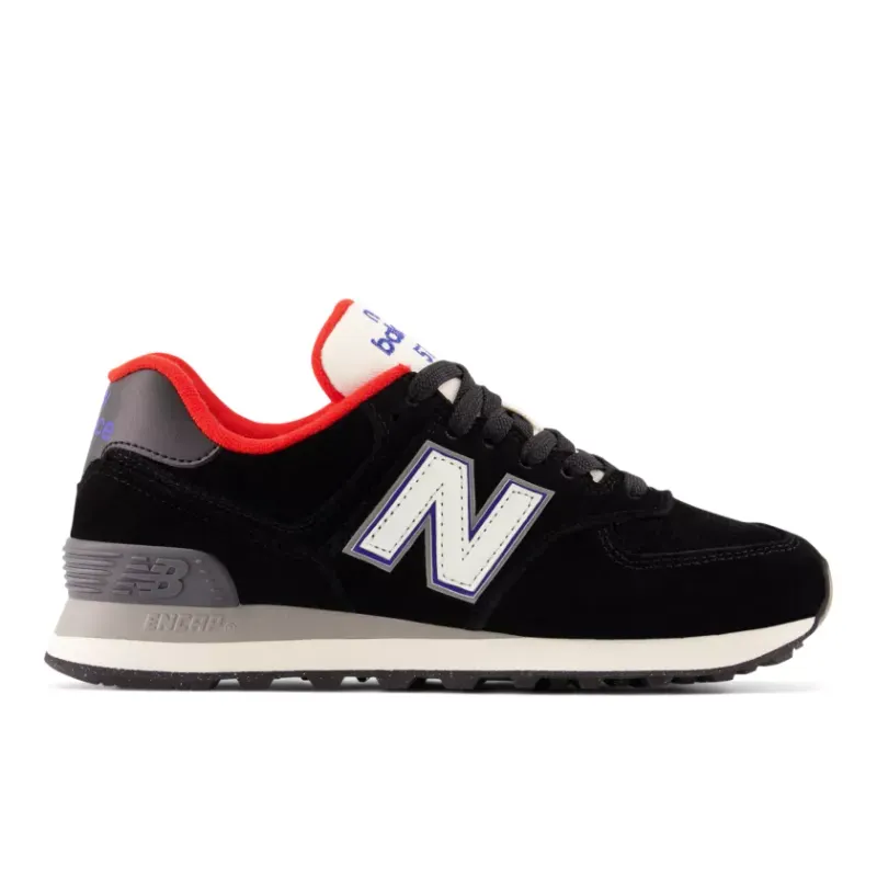 New Balance 574 Black White Varsity Red (Women’s) (WL574WG2)