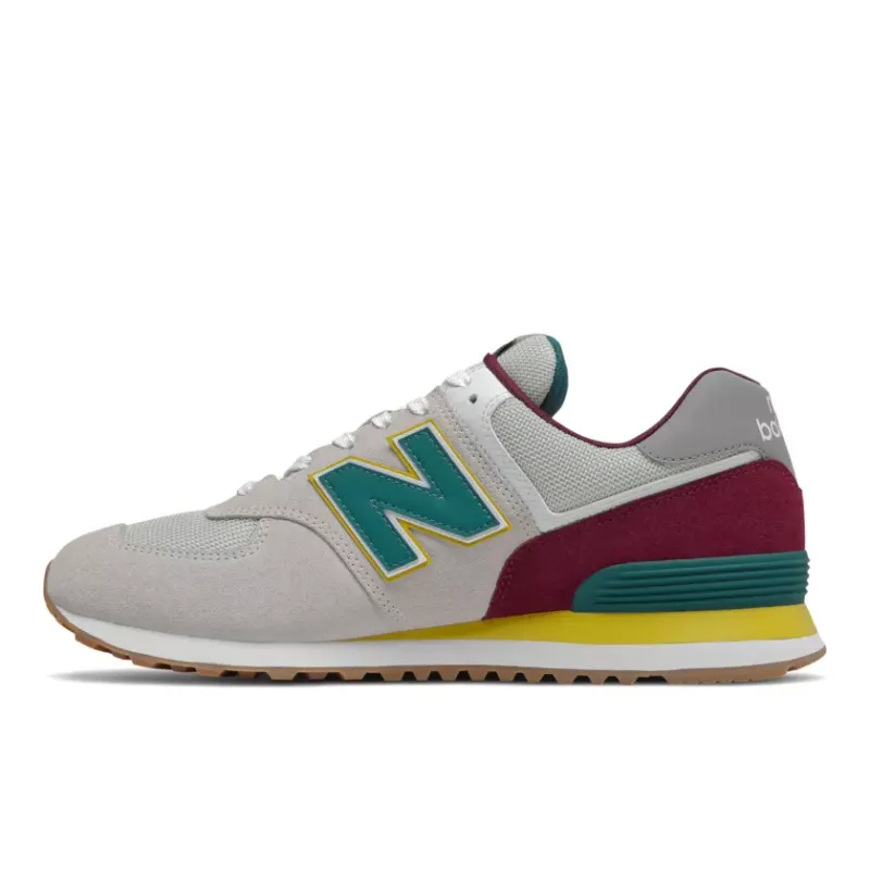 New Balance 574 Grey Burgundy Teal Yellow (ML574PR2)