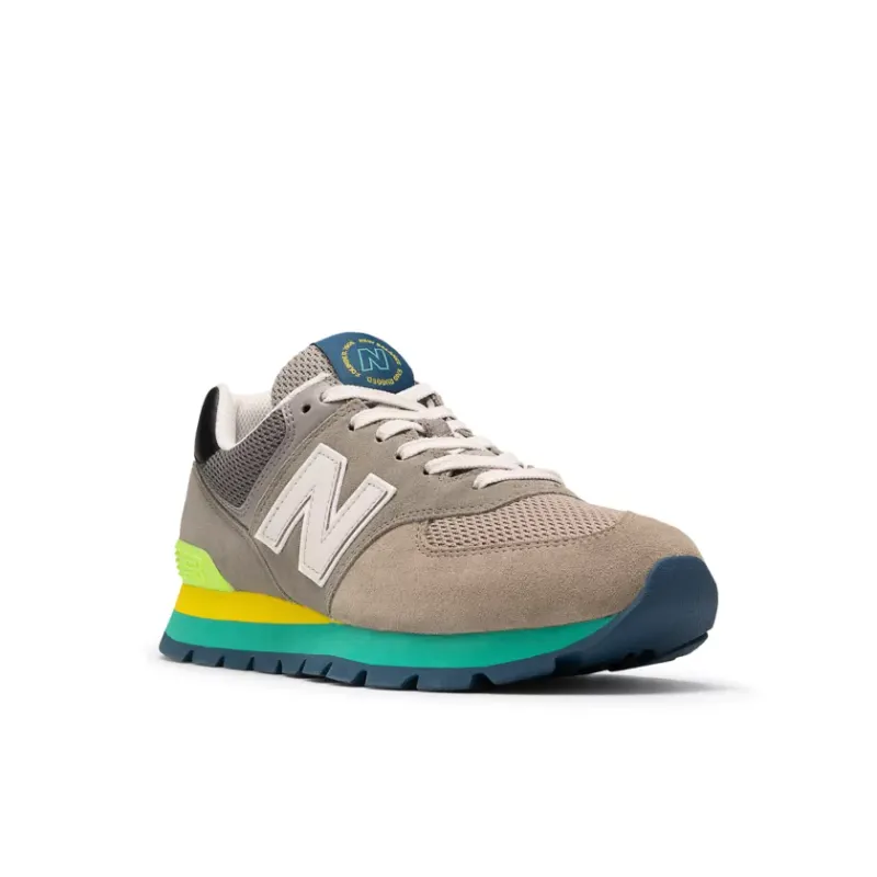 New Balance 574 Rugged Grey Yellow Emerald (ML574DSJ)