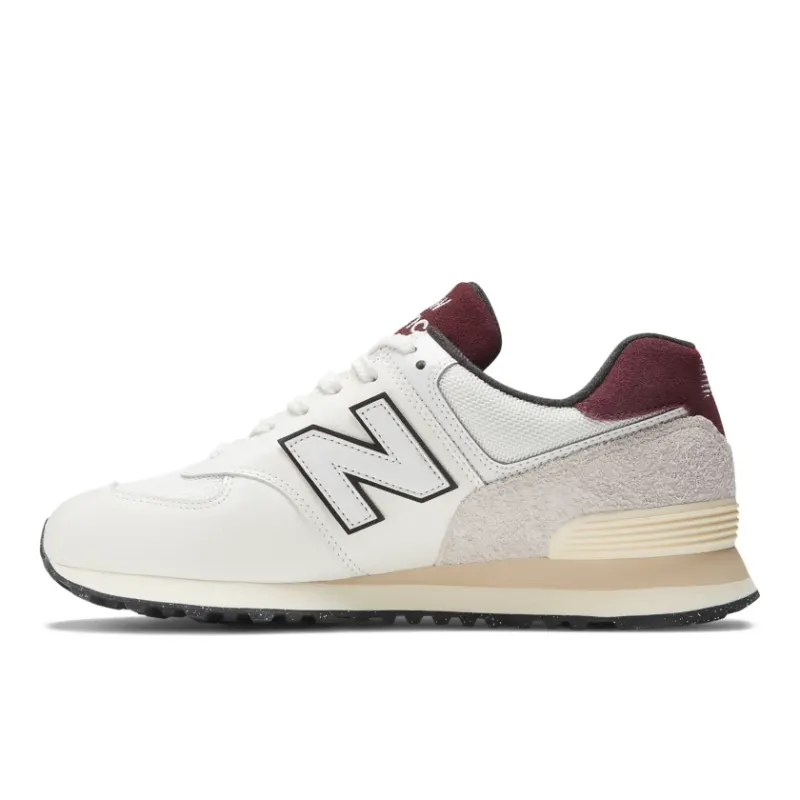 New Balance 574 White Burgundy (U574YR2)