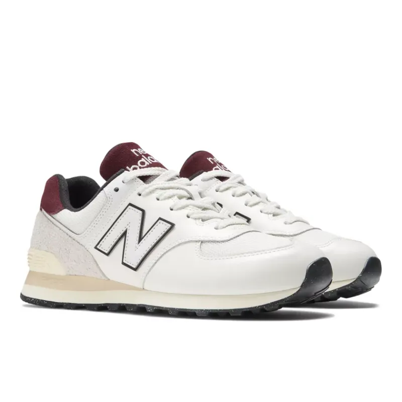 New Balance 574 White Burgundy (U574YR2)