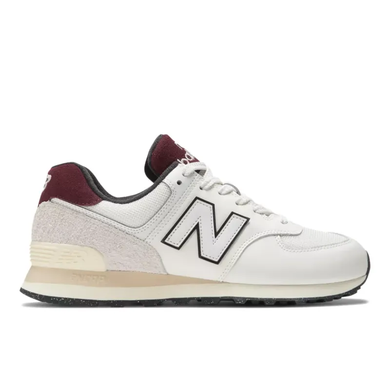 New Balance 574 White Burgundy (U574YR2)