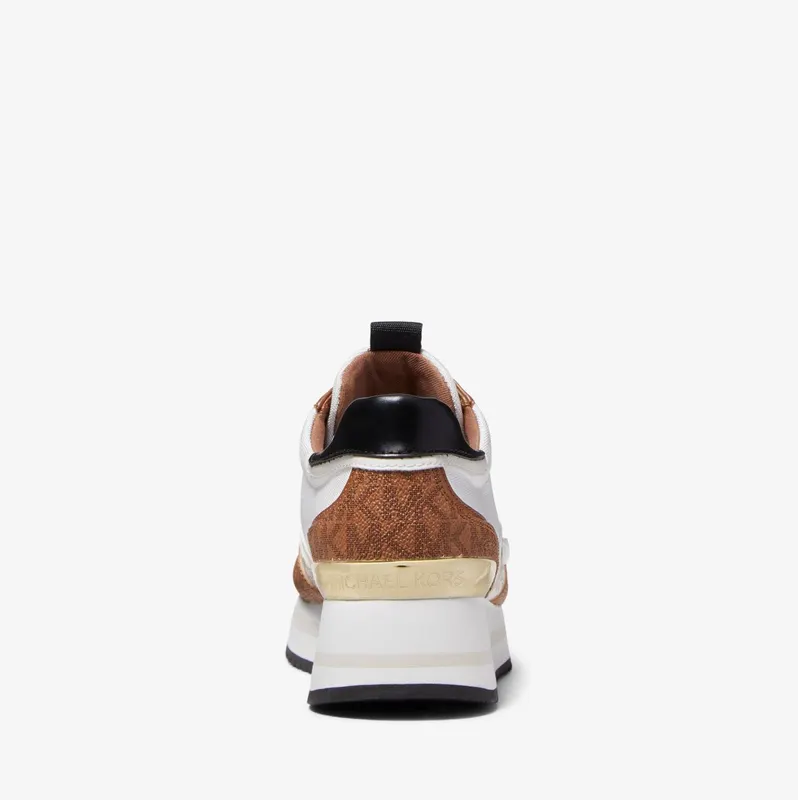 Michael Kors MK Mariah Logo and Faux Leather Trainer – Luggage Brown (43F2MRFSBD-0230)