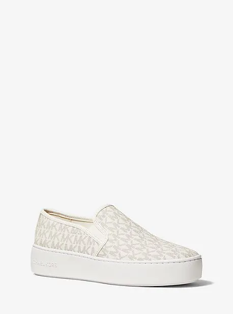 Michael Kors MK Teddi Logo Slip-On Platform Trainers – Van/cream (49F0TDFP3B-2543)