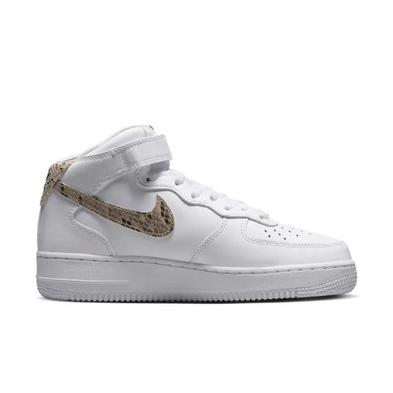 Nike Air Force 1 ’07 Mid White Snake Swoosh (Women’s) (DD9625-101)
